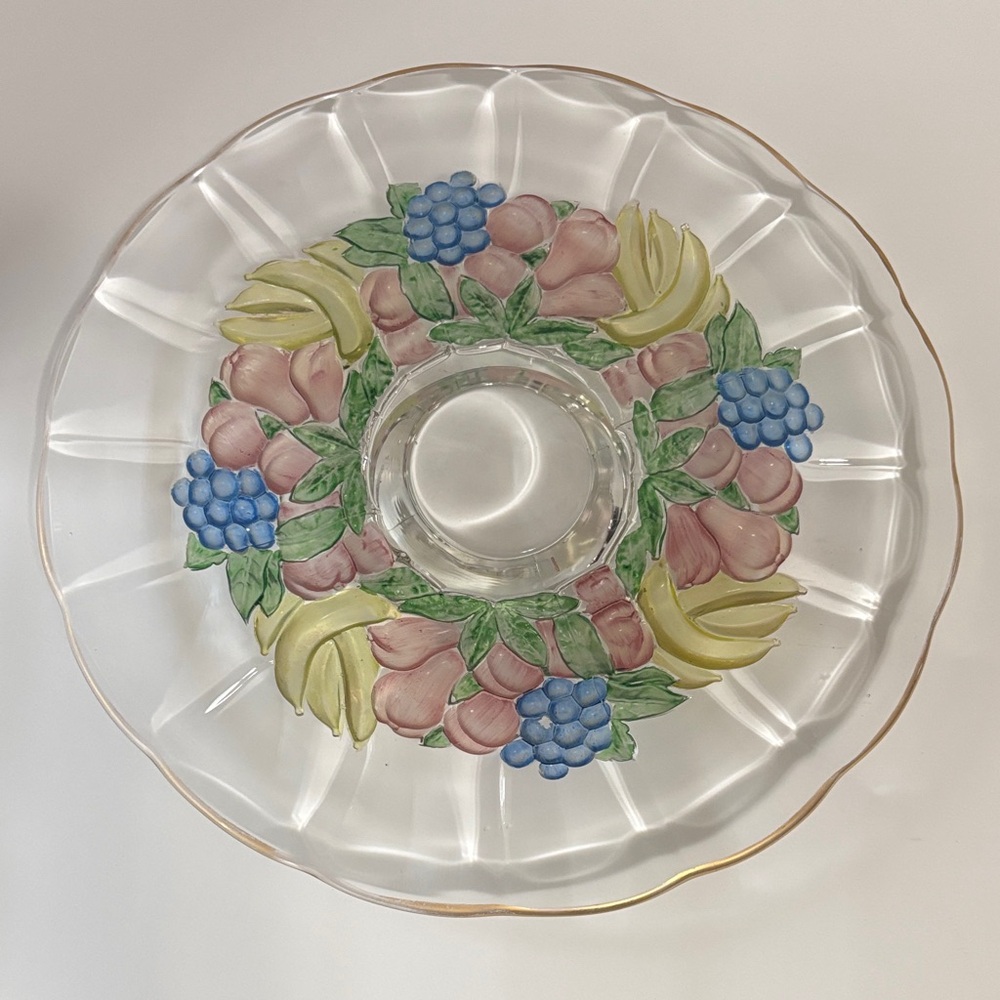 Vintage Circa banana garland cake plate
